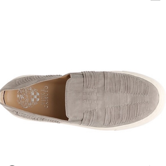 Vince Camuto Beyza Grey Suede Slip-on Sneakers - Picture 3 of 6